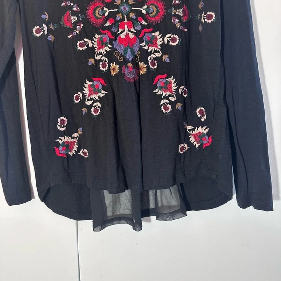 Lucky brand Embroidered sheer back long sleeve top size M - Picture 6 of 14